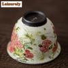 50ML Ölmalerei Rose Blume Sprache Teetasse Ästhetisch Teeschale Set von Tassen Teeverkostung Riechtasse Chazhan Meistertassen Cha