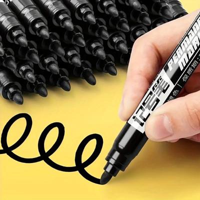 5 Stück Wasserdichte Permanentmarker, Große Kapazität Schwarze Tinte, Ölbasis, Ideal für Büro- & Marketinganwendungen