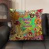 Cartoon Happy TTree Friends Cushion Cover Natural Linen Organic Fabric DoubleSided Printing Sofa Home Decor Gift Pillow Case