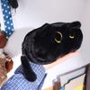 Large Capacity Cat Plush Pencil Case Animal Doll Stationery Storage Bag Black Cat Pen Bag  Boy Girl