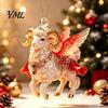Cadeau pour la famille et les amis Ornement suspendu mouton de Noël plat 2D avec cordon, Décorations de fête d'intérieur en acrylique Pendentif pour arbre Fête à la maison Festif