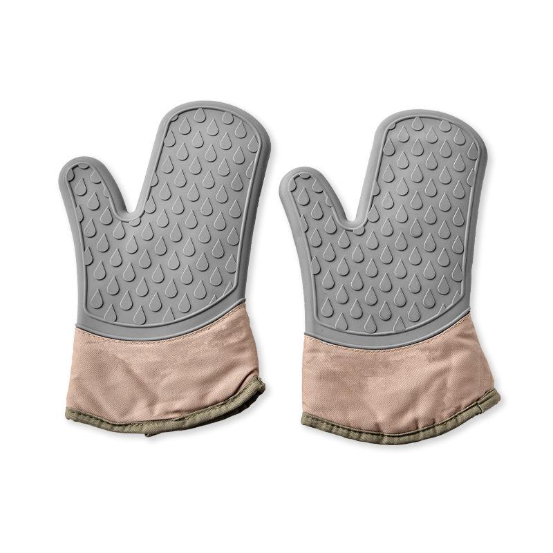 Water Drops Microwave Oven Insulated Gloves Kitchen Baking Cotton Thick Hand Clip Hand Tray