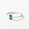 Ada Jewelry Joyas Plata 925 Simple Design Sterling Silver Green Zircon Women's Fine Ring Bulk