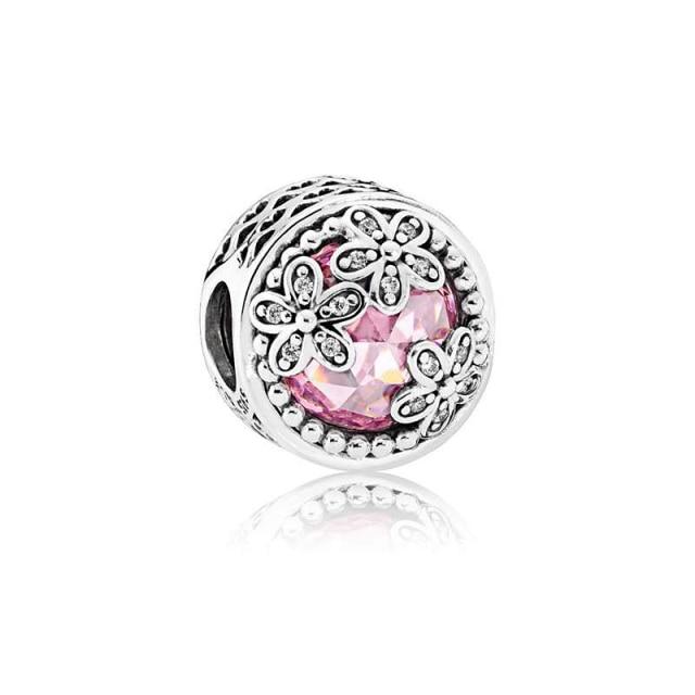 Charm Original Pink Peach Blossom Butterfly Love Series Beads Suitable for Original Ladies Bracelet Jewelry