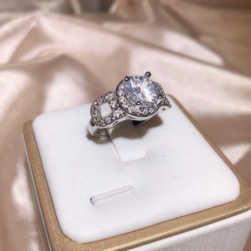 

Классическое модное кольцо ручной работы высокого качества с ультра-флеш-цирконовым платиновым покрытием NO.10