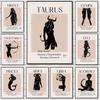 Constellation Aquarius Pisces Taurus Virgo Libra Wall Art Print Canvas Painting Nordic Poster Wall Picture For Living Room Decor