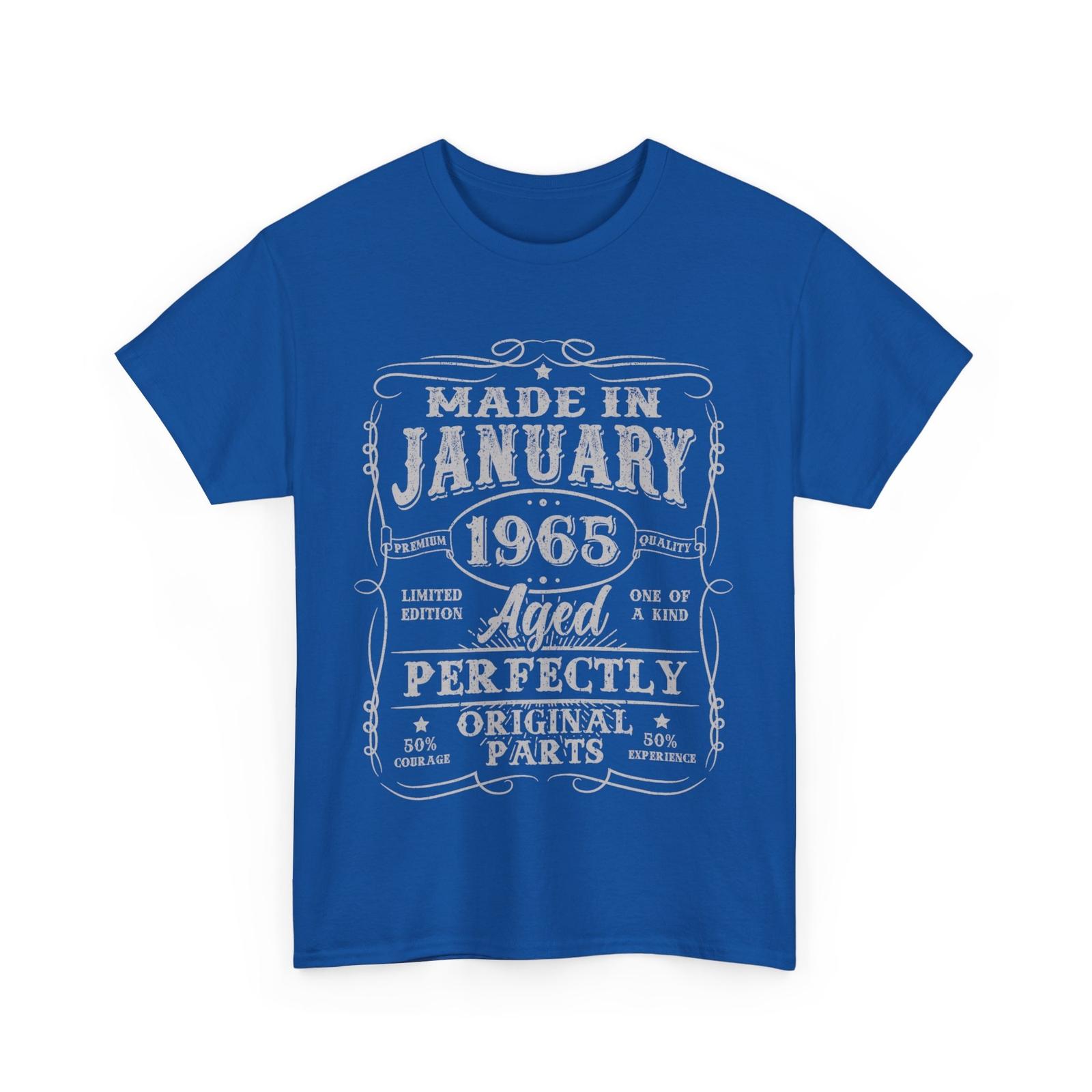 60 Years Old Made In January 1965 Vintage 60th Birthday Men T-Shirt L