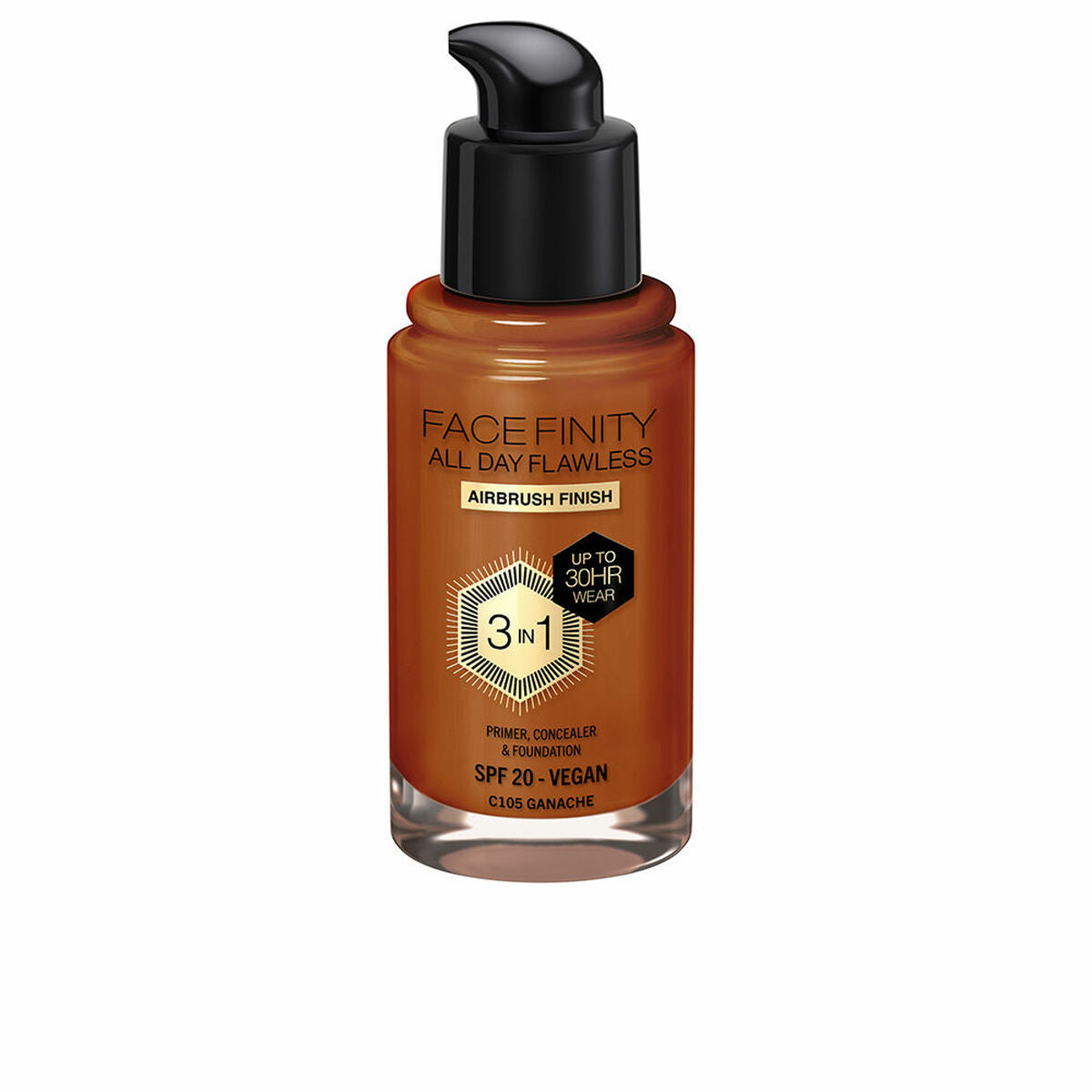 

Max Factor Face Finity All Day Flawless Кремовая основа под макияж 3-в-1 Spf 20 Nº C105 Ганаш 30 мл
