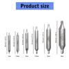 6Pcs High Speed Steel Center Drill Bits Set Countersink Drill Bit Adapter for Lathe Metalworking Size 1/1.5/2/2.5/3/5mm