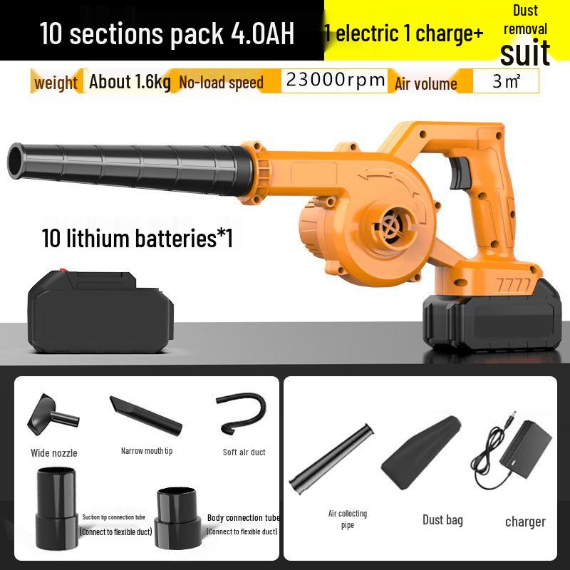 Tragbarer Hochleistungs-Akkubläser: Handstaubsauger und Laubbläser mit Lithium-Akku (Doppelfunktion)