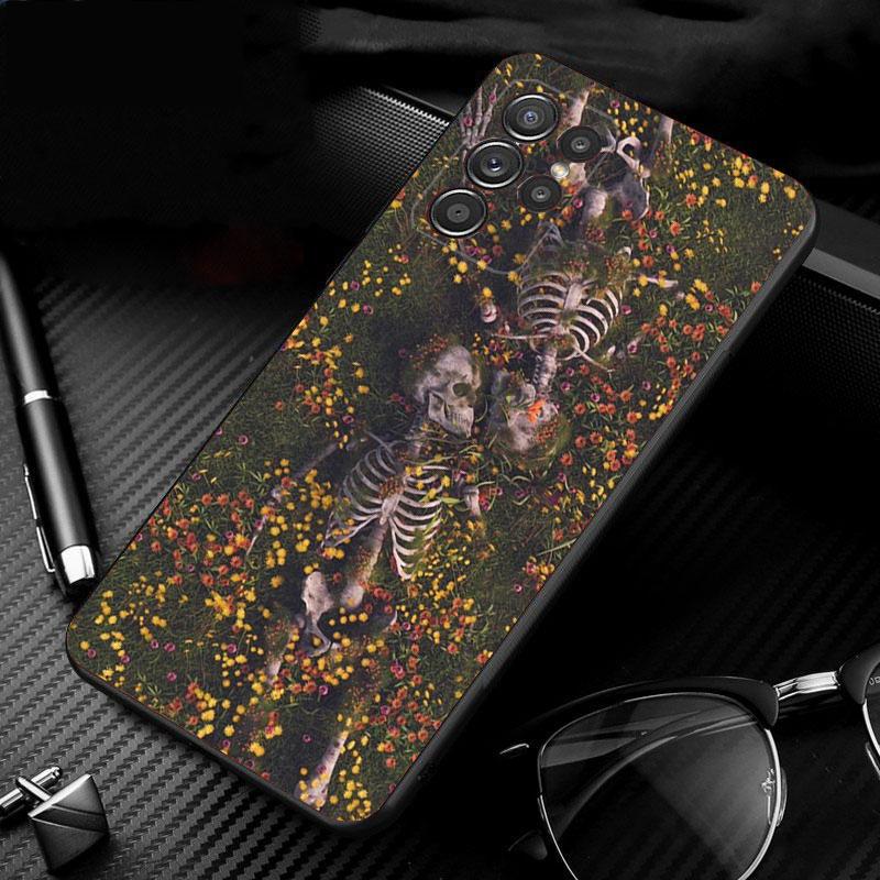 Phone Case For Samsung Galaxy S25 S24 S23 S22 S21 Ultra S24 S23 S22 S21 S25 Plus S24 S25 FE Skeleton Art