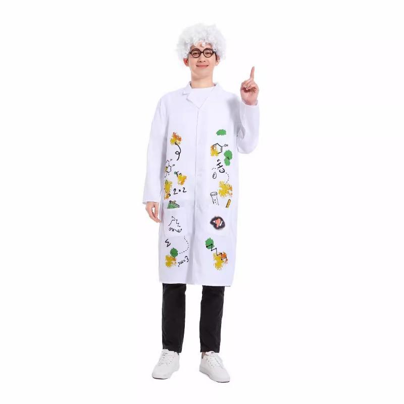 Halloween Frankenstein Adult Kids Costume Funny Scientist Stage Costume School Party