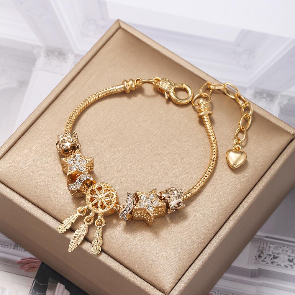 Simple DIY Bracelet Female Star Beads Dream Catcher Pendant Lobster Clasp Hand Decoration
