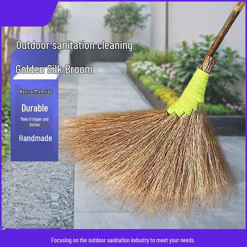 USAN HOME Natural Handwoven Bamboo Broom