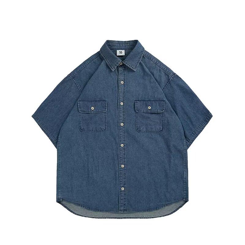 Kortermet Herre Designfølelse Nisje Sommer Trend Topp Allsidig Kjekk Fritidsskjorte