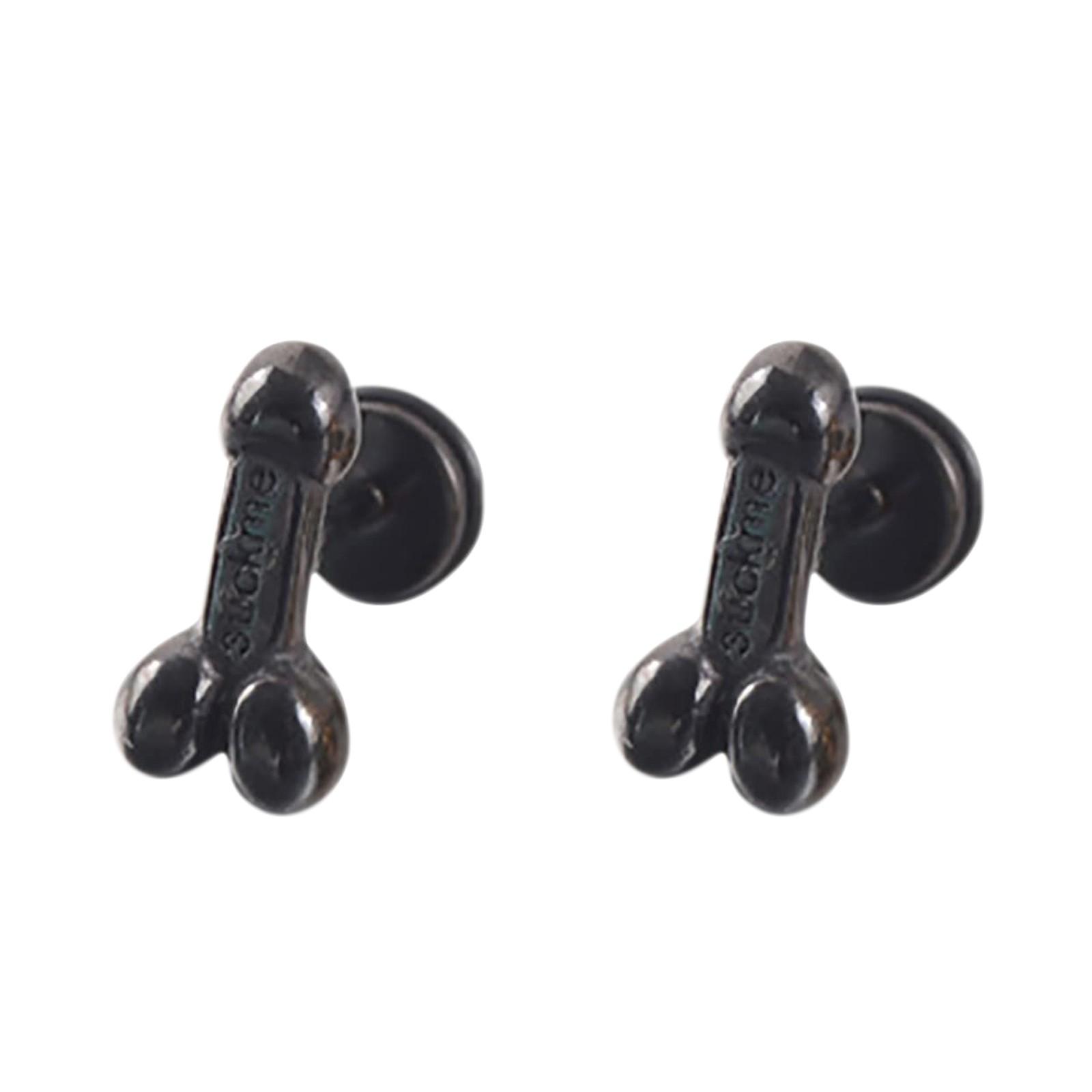 

Забавные сексуальные серьги-гвоздики с человеческим органом, титановые серьги-гвоздики из нержавеющей стали, серьги-гвоздики с пирсингом, серьги-гвоздики One Size чёрный