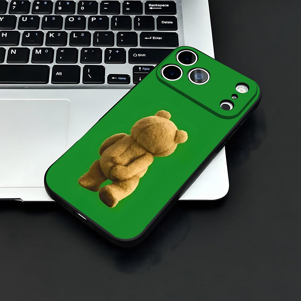 T-Ted B-Bear Phone Case For IPhone 17 Air 16 E Pro Max 15 14 13 Mini 12 Pro 11 Max Plus Black Soft Shell