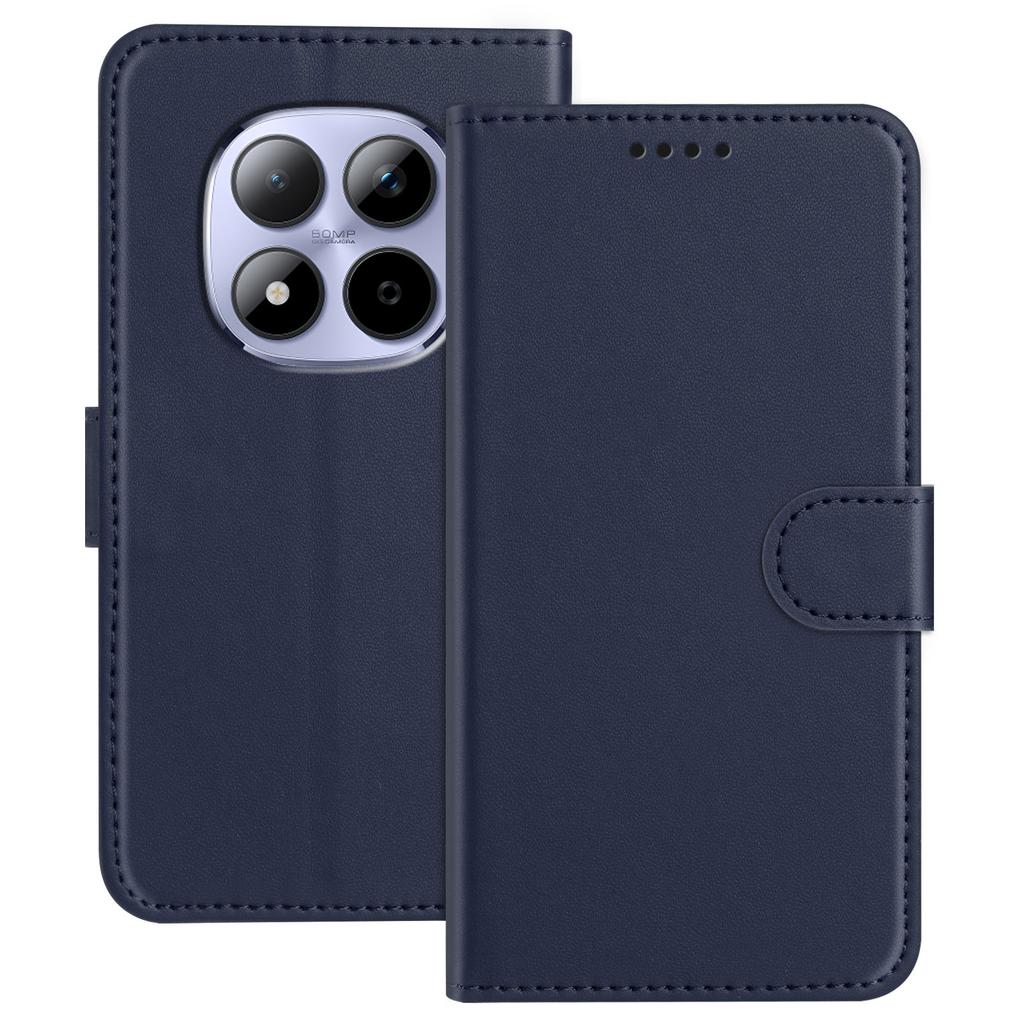 For Xiaomi Redmi Note 15 Pro 5G Leather Case Wallet Stand Solid Color Anti Drop Phone Cover
