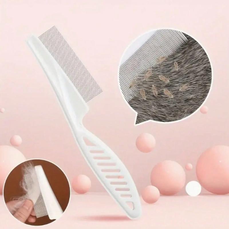 1pc 2-In-1 Pet Hair & Tear Stain Remover Brush - Stainless Steel Dog & Cat Flea Comb, Effectively Trims & Gently Removes Matted Fur and Fleas