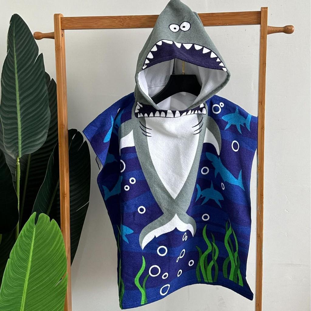 Children's Hooded Bath Towel: Antibacterial, Quick-Drying, Wearable Cloak for Bath or Beach.