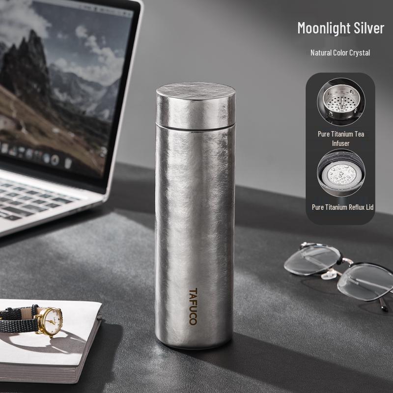 TAFUCO Pure Titanium Vacuum Insulated Bottle with Tea Infuser