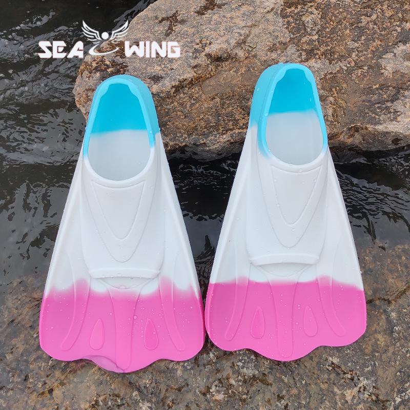 Professional Silicone Rubber Short Fins for Freestyle Swimming and Snorkeling - Suitable for Children and Adults