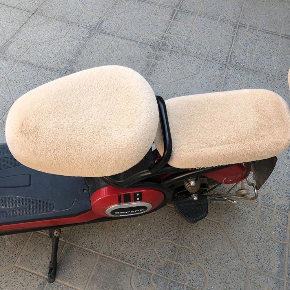 Plush Electric Bicycle Seat Cushion Cover Motorcycle Saddle Soft Seat Covers Cycling Cushion Saddle Comfortable Winter Pad
