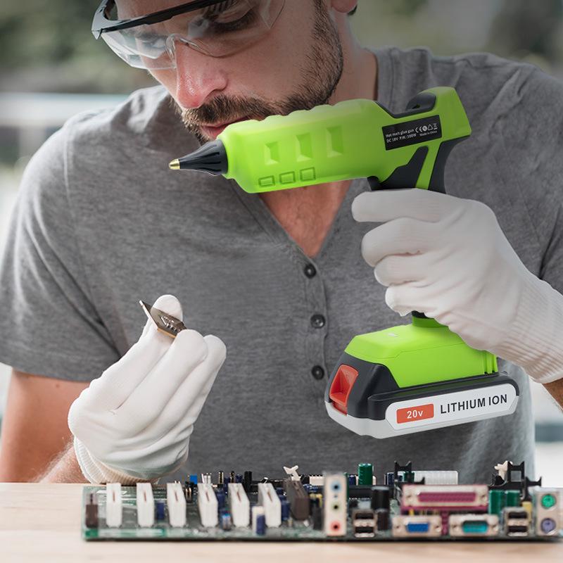 Cordless Hot Melt Glue Gun with Wireless Charging and 11M Glue Sticks