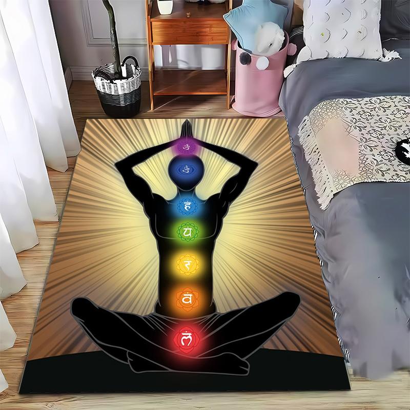 

Colorful Chakra Pattern Meditation Carpet Suitable for use as an anti-slip game mat for living room and bedroom sofas 40x60cm( 15x23in )