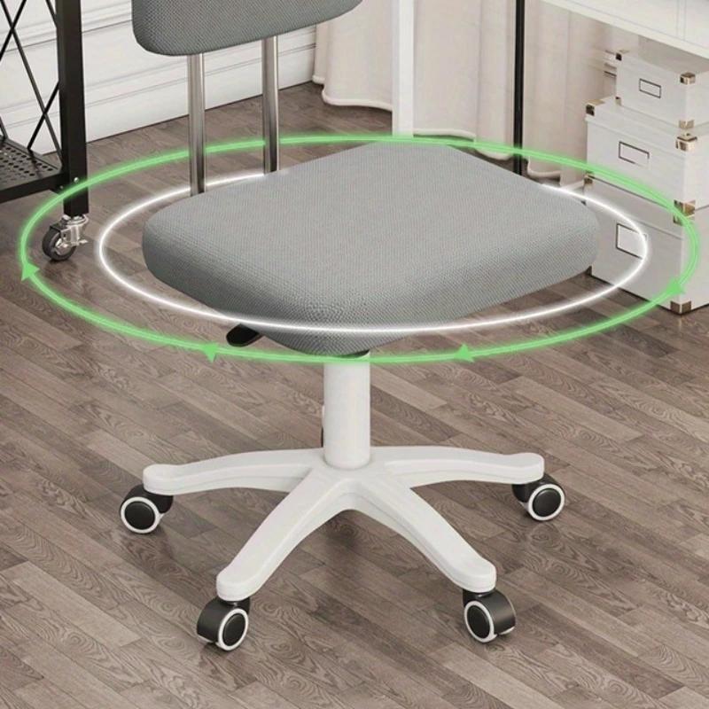 360° Rolling Swivel Computer Chair Home Adjustable Height Elevating Chair Armless Office Chair Low Back with Wheels Furniture
