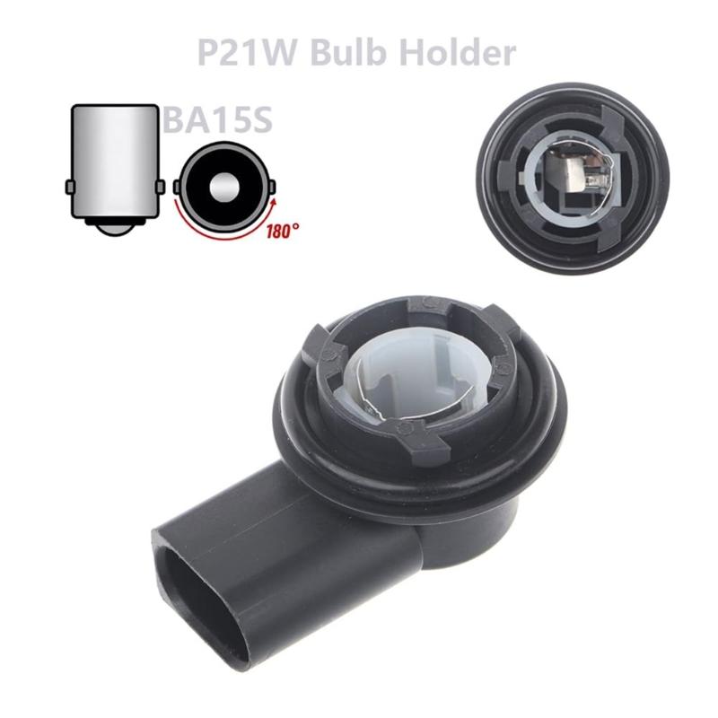 Pair 2 Pin Daytime Running Lamp Socket Base 6R0953123A for Headlight Housing Service, Black Bulb Base for P21W 1156 Lamp Assembly Repair