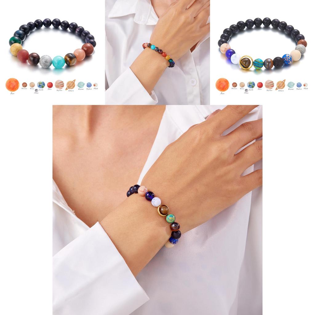 Zodiac Galaxy Beaded Bracelet With Natural Stones And Star Element For Men Women