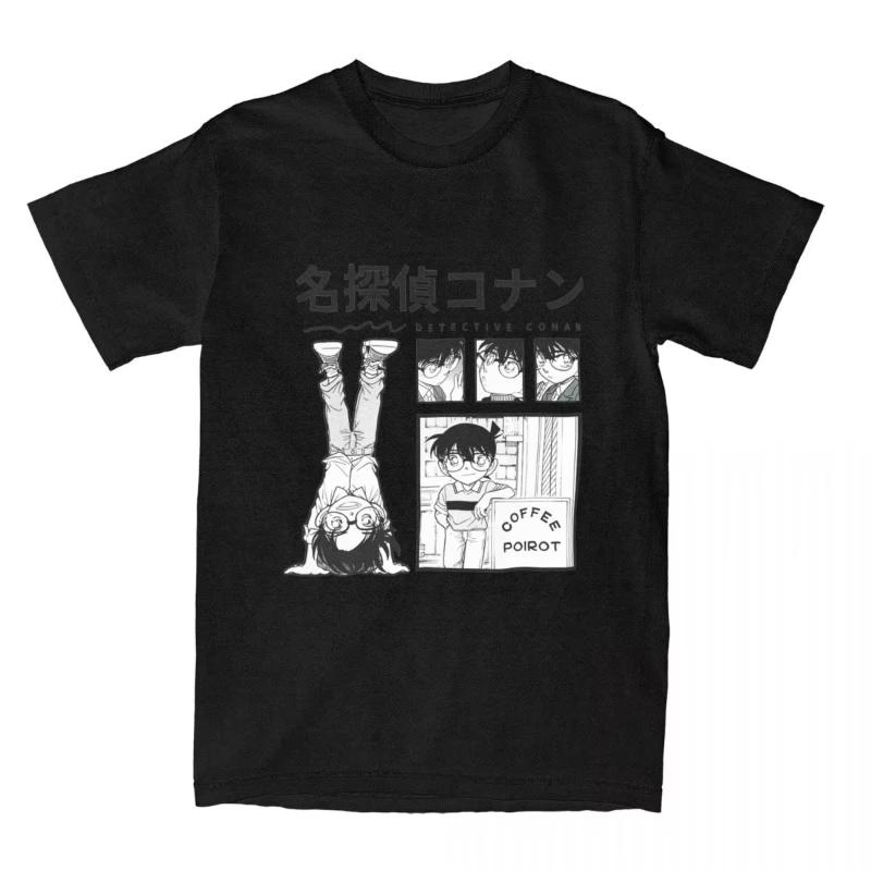 MINISO Detective Conan Anime T-Shirt Unisex Graphic Gothic Style Women's Clothing Animation Theme Gothic Detective Conan T-Shirt