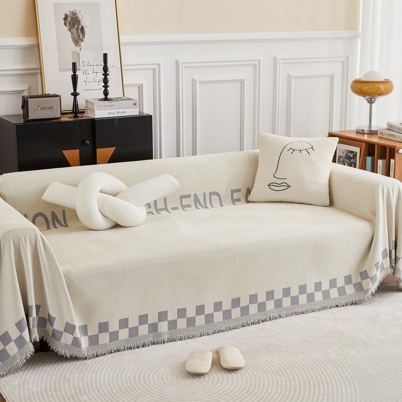 

Нескользящее полотенце для дивана с надписью Four Seasons, ткань против царапин, новый чехол для дивана, синельный многофункциональный чехол для дивана, тканевое полотенце 180x130cm1pcs