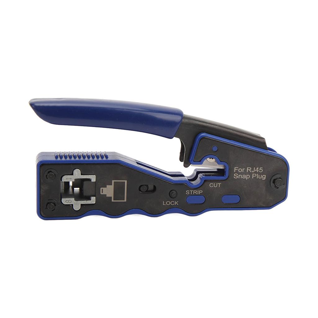 RJ45 Crimp Tool Pass Through Crimper with RJ45 Cat6 Crystal Head and Protective Cover Cable Tester