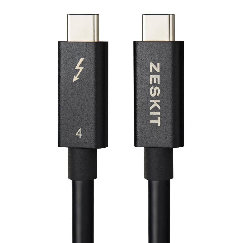 Zeskit Ninja Series Thunderbolt 4 Compatible (Intel Certified) Cable, 40Gbps, 100W, Passive, 0.8m, USB4/USB3