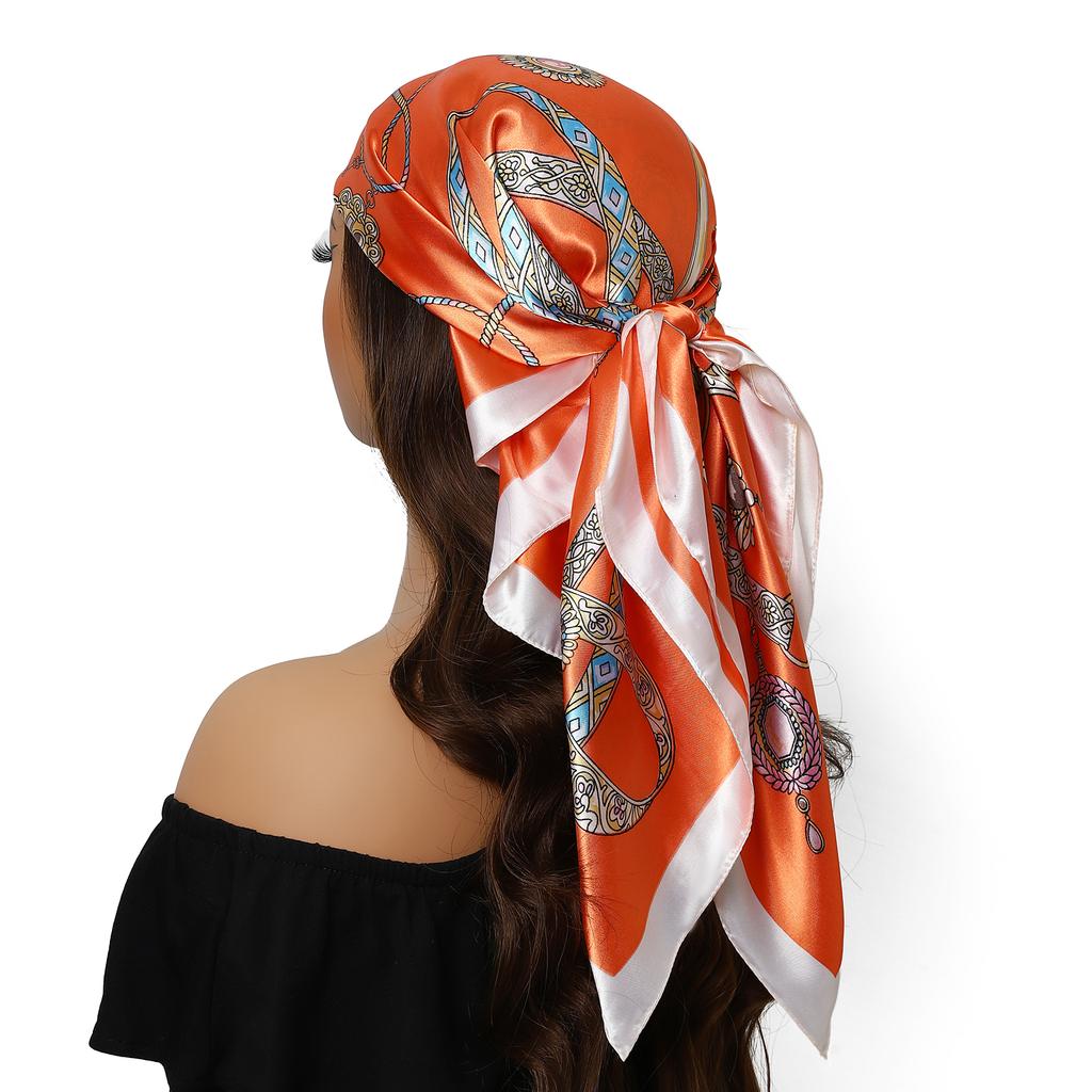 Europe America Kerchief Four Seasons Popular Silk Scarves Luxury Style Sunscreen Square Shawls New Fashion 90X90CM Headcloth