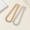 Hip-Hop Necklace, Cuban Collarbone Chain, Punk Metal Exaggerated Necklace, Sweater Chain For Women