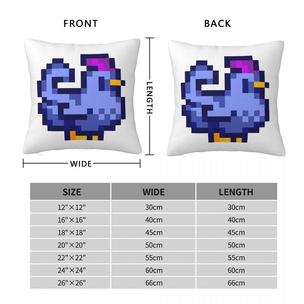 Blue Chicken Stardew Valley Game Square Pillowcase Cushion Cover Pillow Case Throw Pillow Cover for Home Sofa Living Room