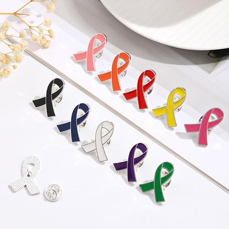 Brože s mašlí ze slitiny pro dobrovolníky Balení 20 ks Brož pro povědomí o rakovině Charitativní šperky Dárky