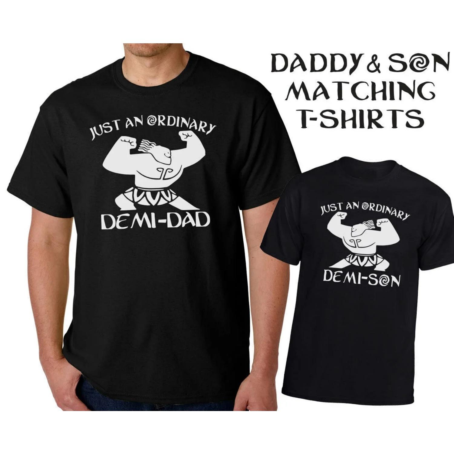 Fathers Day Matching T-Shirts Demi-Dad & Demi-Son Daddy Dad Birthday Gift S чёрный