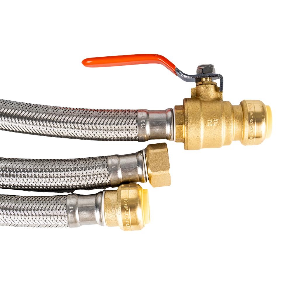 F3/4 Easy Installation Flexible Bendable Braided Stainless Steel Supply Line Strong Durable Water Heater Connector