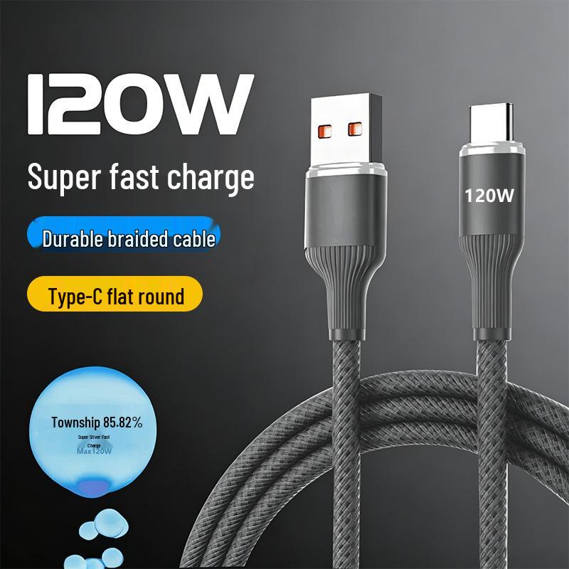 120W Type-C Super Fast Charging Data Cable for Apple, Xiaomi, Oppo (6A)