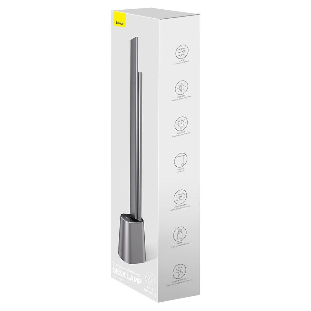 Bezdrátová stolní LED lampa Baseus Smart Eye s baterií 2200 mAh, šedá (Model DGZG-0G)