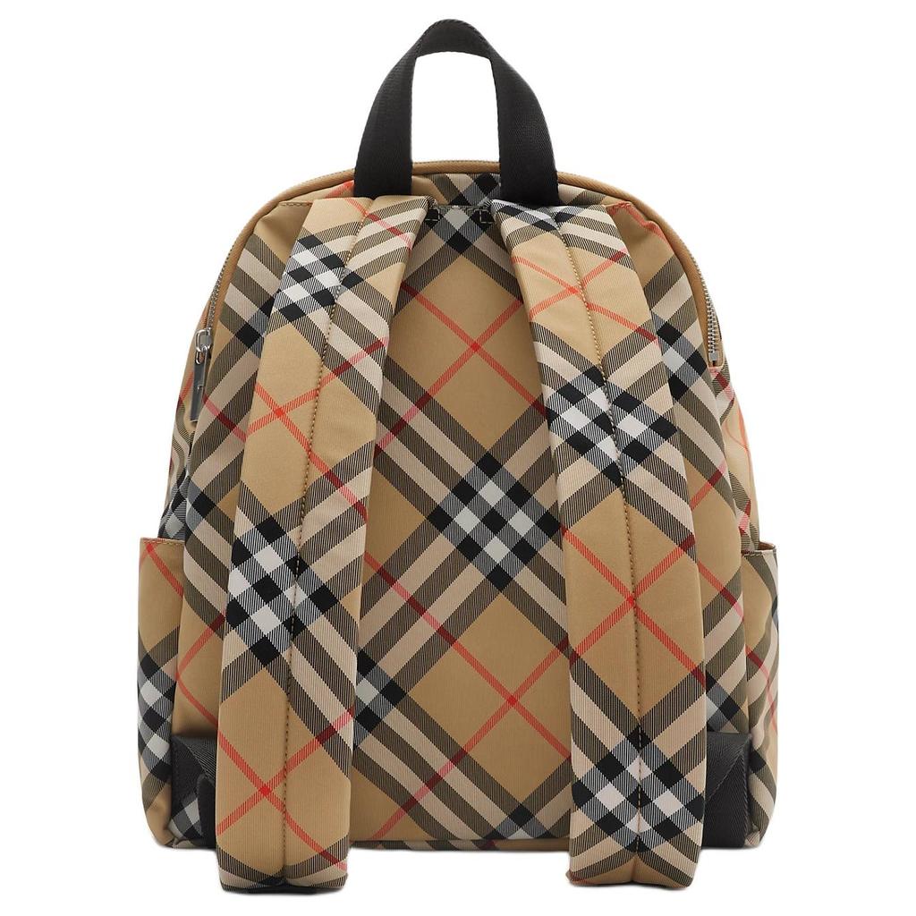 Burberry Two-Way Zipper Closure Front Pocket Embellished Equestrian Knight Design Polyester Backpack Small Men Backpack Beige 81023541