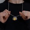 Long Sunflower Men's Harajuku Wind Sunflower Totem Hip Hop Jewelry Women's Necklace Pendant