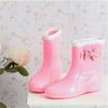 Four Seasons Spring and Autumn Fashion Rain Shoes Women's Rain Boots Korean Short Medium Tube Flat Bottom Non-slip Non-slip Rubber Shoes Overshoes