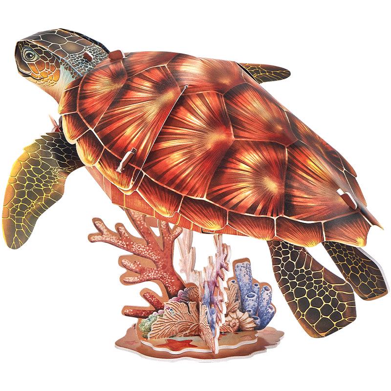 LoCube Nat Geo Kids 3D Turtle Jigsaw Puzzle - Rare Animal Model Toy