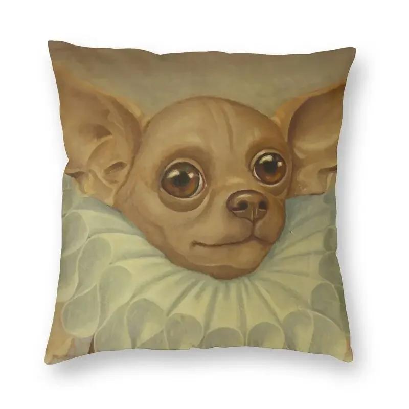 Personalized Chilly Chihuahua Square Pillow Case Home Decorative Pet Dog Cushions Throw Pillow for Car Double-sided Printing