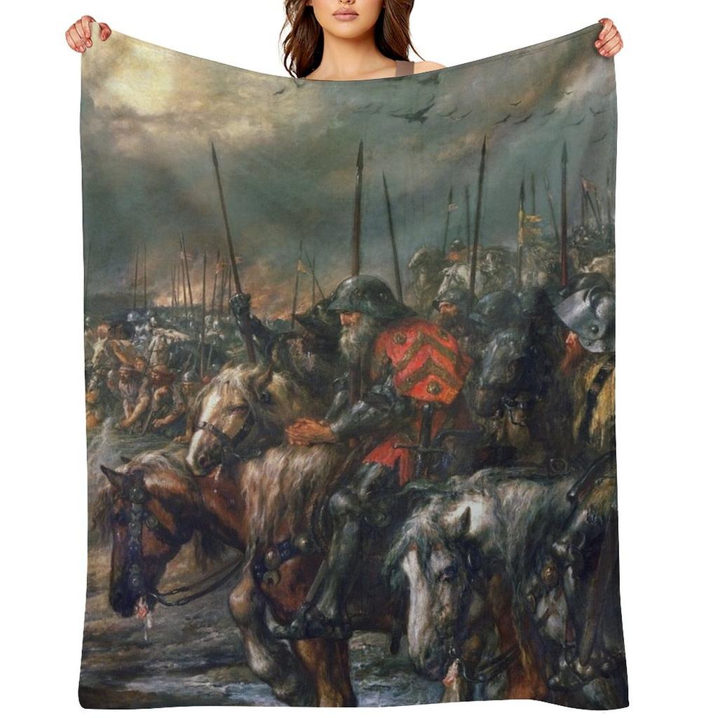 Morning of the Battle of Agincourt, 25th October 1415 - Sir John Gilbert Throw Blanket Thin Bed Fashionable Blankets